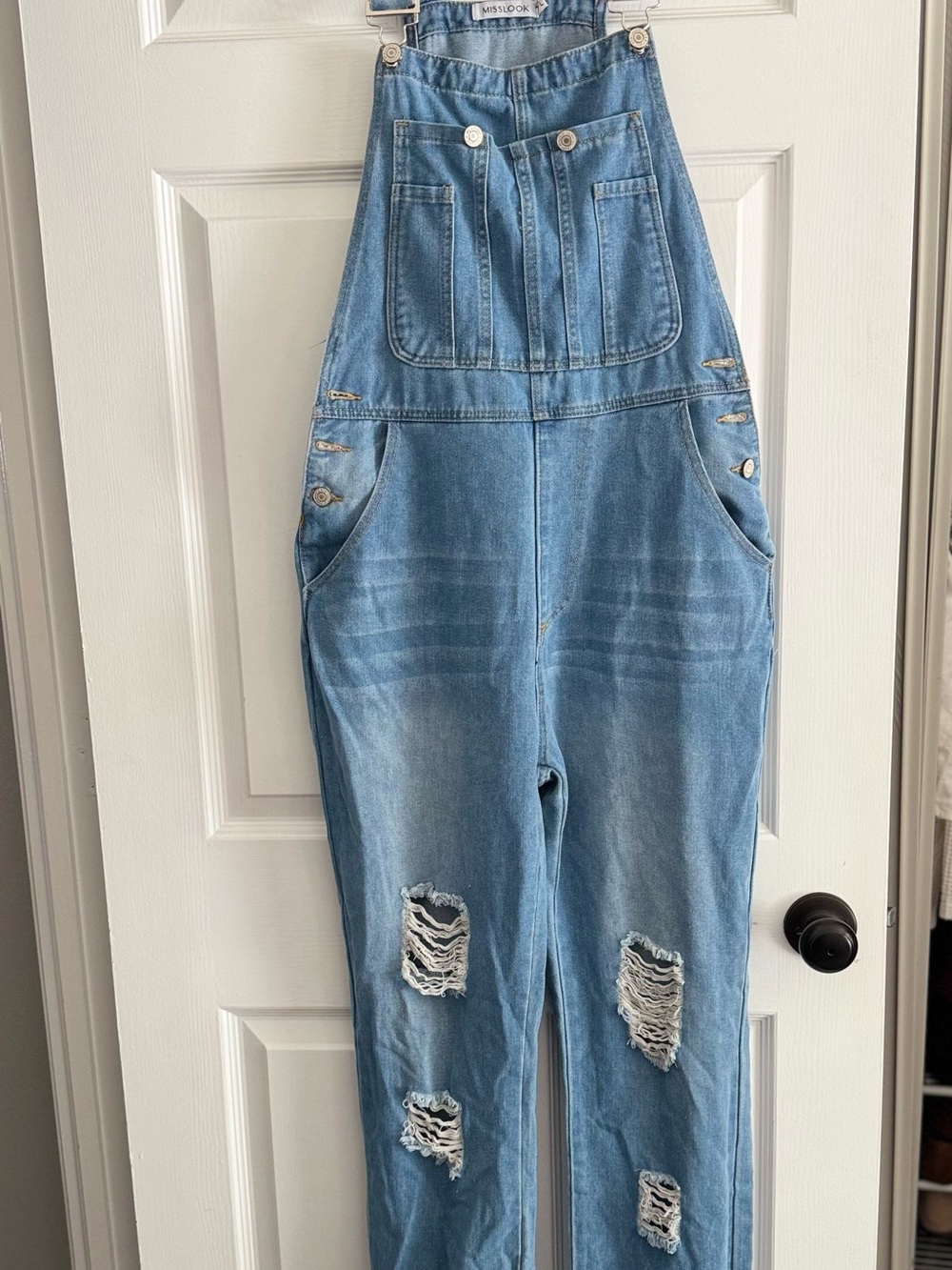 MISSLOOK Light Blue Denim Overalls